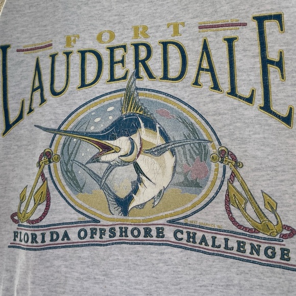 Vintage 90s Fort Lauderdale Florida Offshore Aquatic Single Stitch FOTL Tank Top - Picture 3 of 6